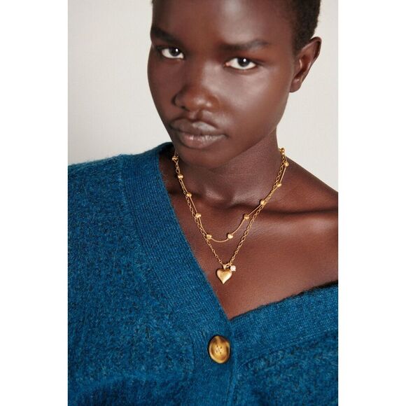 Teal Blue Zara Chunky Knit Button Front V-Neck Cardigan Sweater (NWT) - Picture 9 of 13